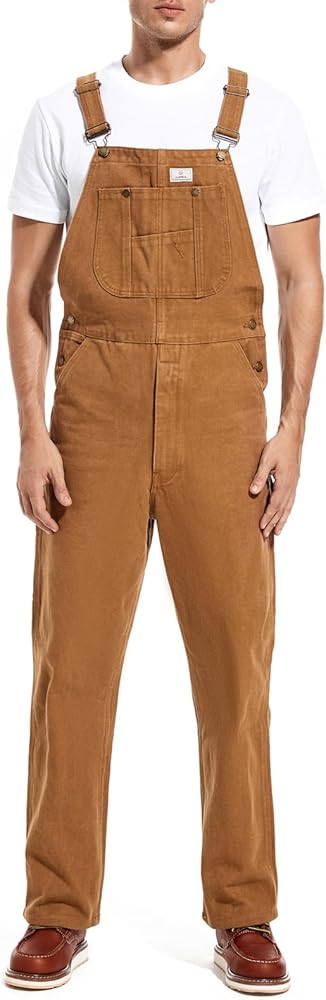 Amazon.com: HISEA Men's Relaxed Fit Washed Duck Bib Overall with